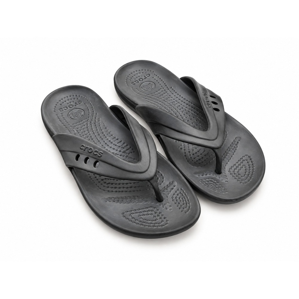 Crocs Kadee II Flip Flops Women's 9 Black Croslite Comfort Thong Sandals